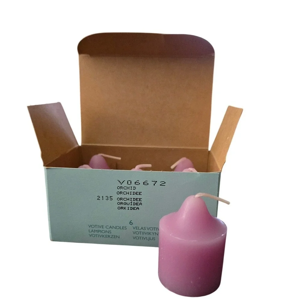 PartyLite Orchid Votive Candles Purple‎ Scented 6 Pack V06672 2135 Made in USA